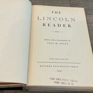 Vintage The Lincoln Reader Book 1947 Paul M Angle History President Civil War